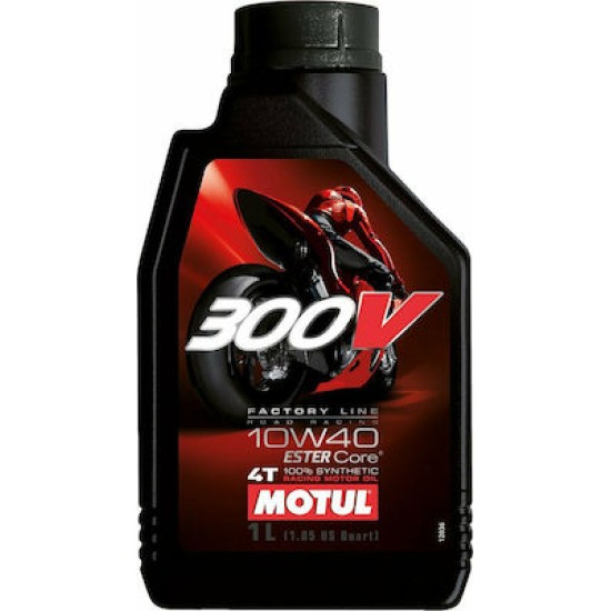 Motul 300V Factory Line Road Racing Συνθετικό Λάδι Μοτοσυκλέτας για Τετράχρονους Κινητήρες 10W-40 1L
